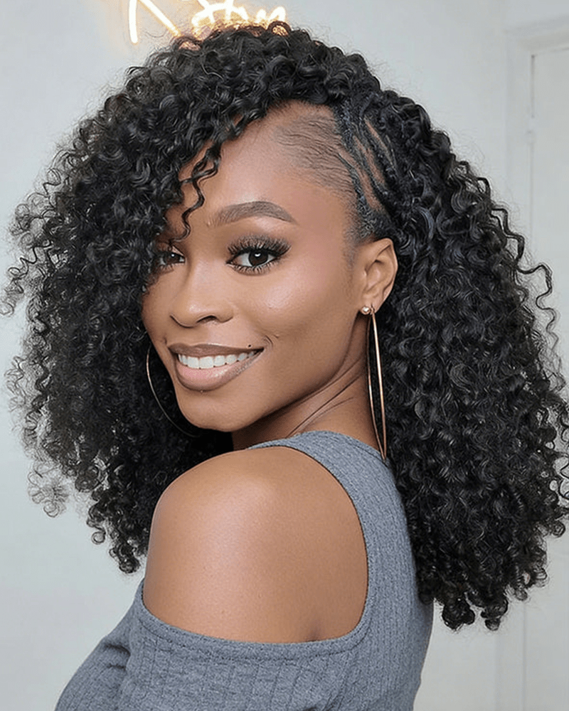 Burmese Curly Miracle Knots Pre-Separated Feather Crochet Human Hair Knotless Boho Braids