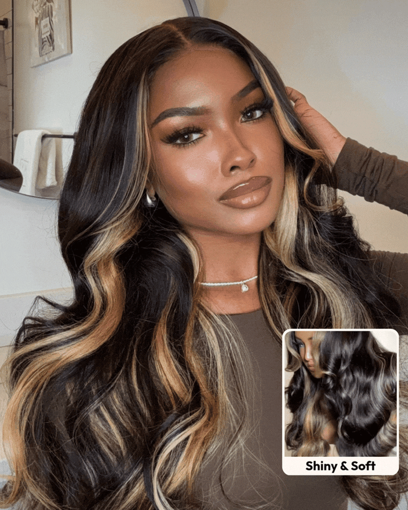 Balayage Highlight Blond Body Wave 7x6/13x6 Deep Parting Lace Wig Human Hair Free Part Wig