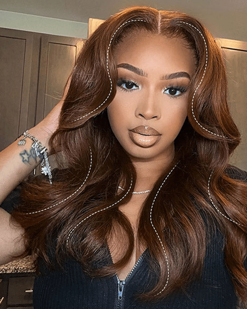 Chocolate Brown Color 7x6/13x6 Body Wave Deep Parting Dark Brown Lace Wig Human Hair
