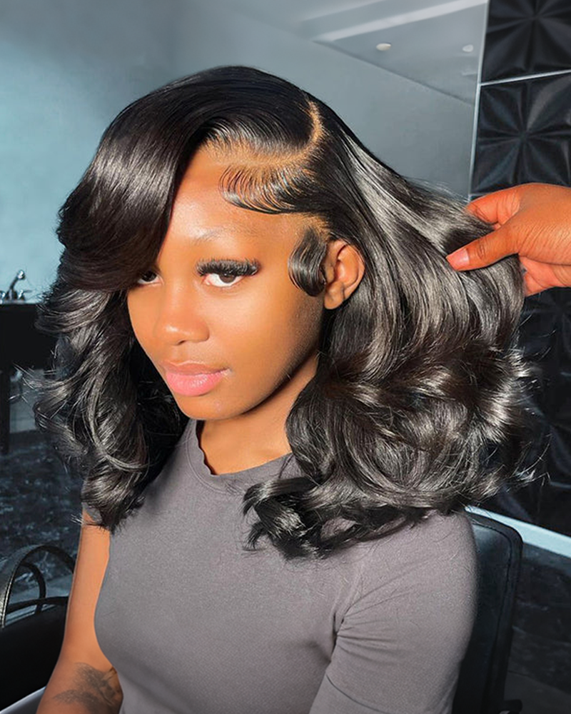 Wear Go Short Bob Wig Shoulder Length Pre Everything Loose Wave Lace Wig