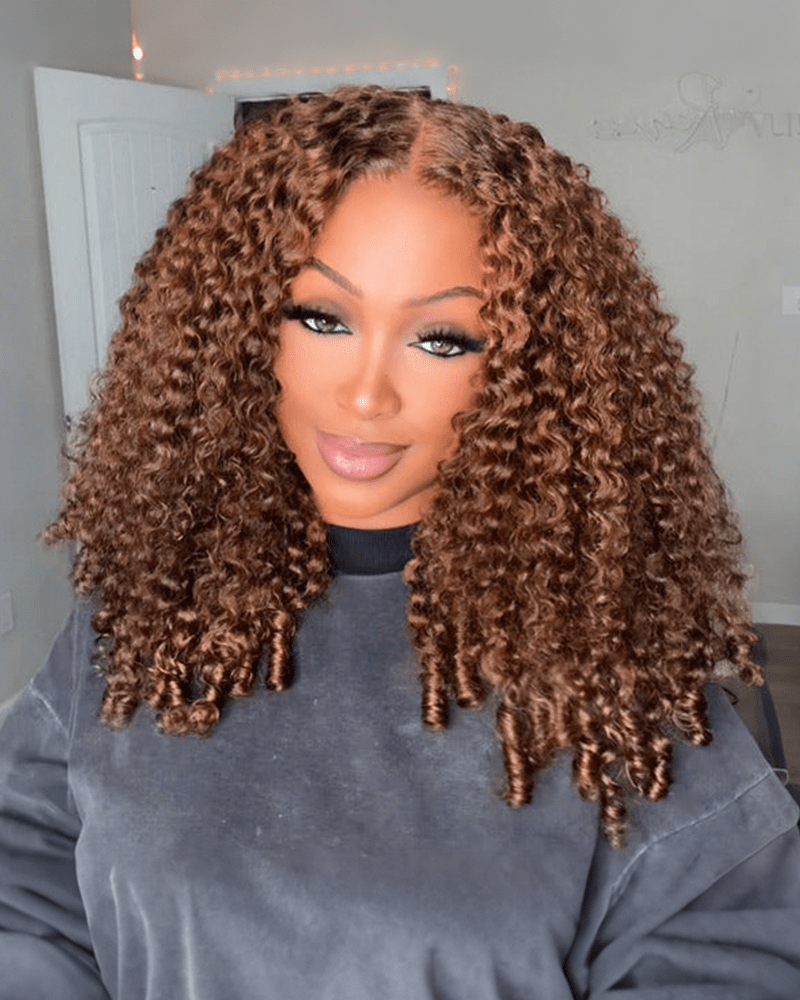 Chocolate Brown Burmese Curly 7x6/13x6 Deep Parting Lace Wig Pre-Everything Human Hair Free Part Wig