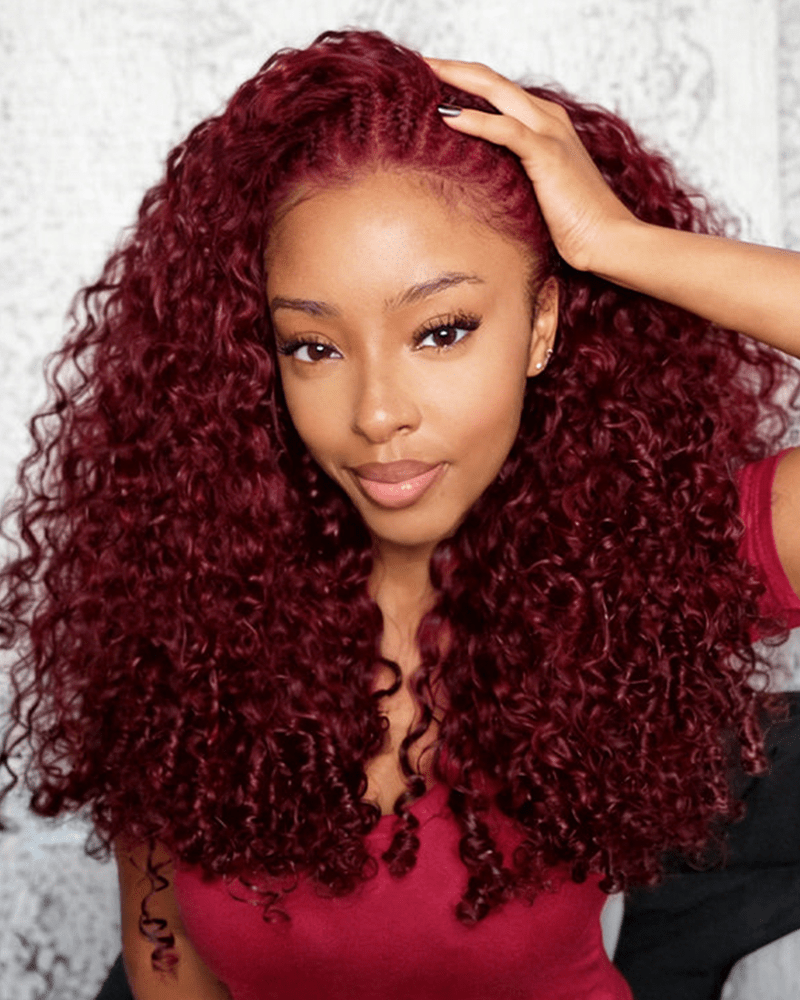 99J Burgundy Color Burmese Curly
