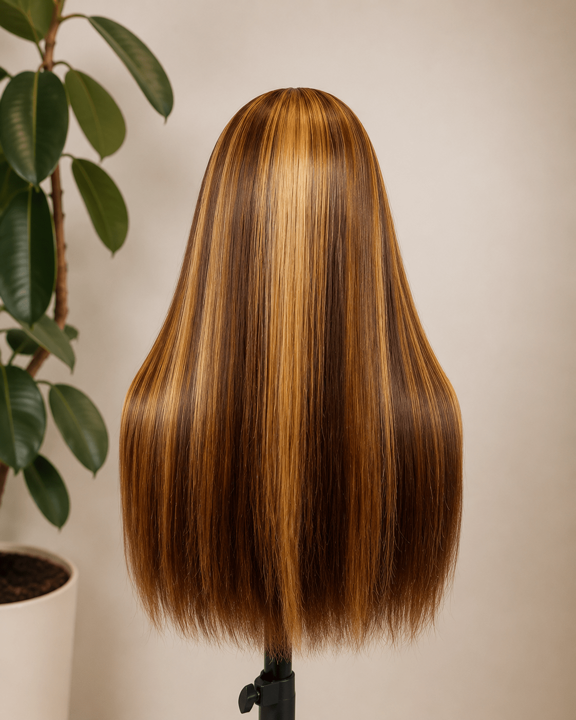 straight hair balayage highlight brown wig_product
