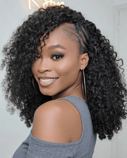 Burmese Curly Miracle Knots Pre-Separated Feather Crochet Human Hair Knotless Boho Braids