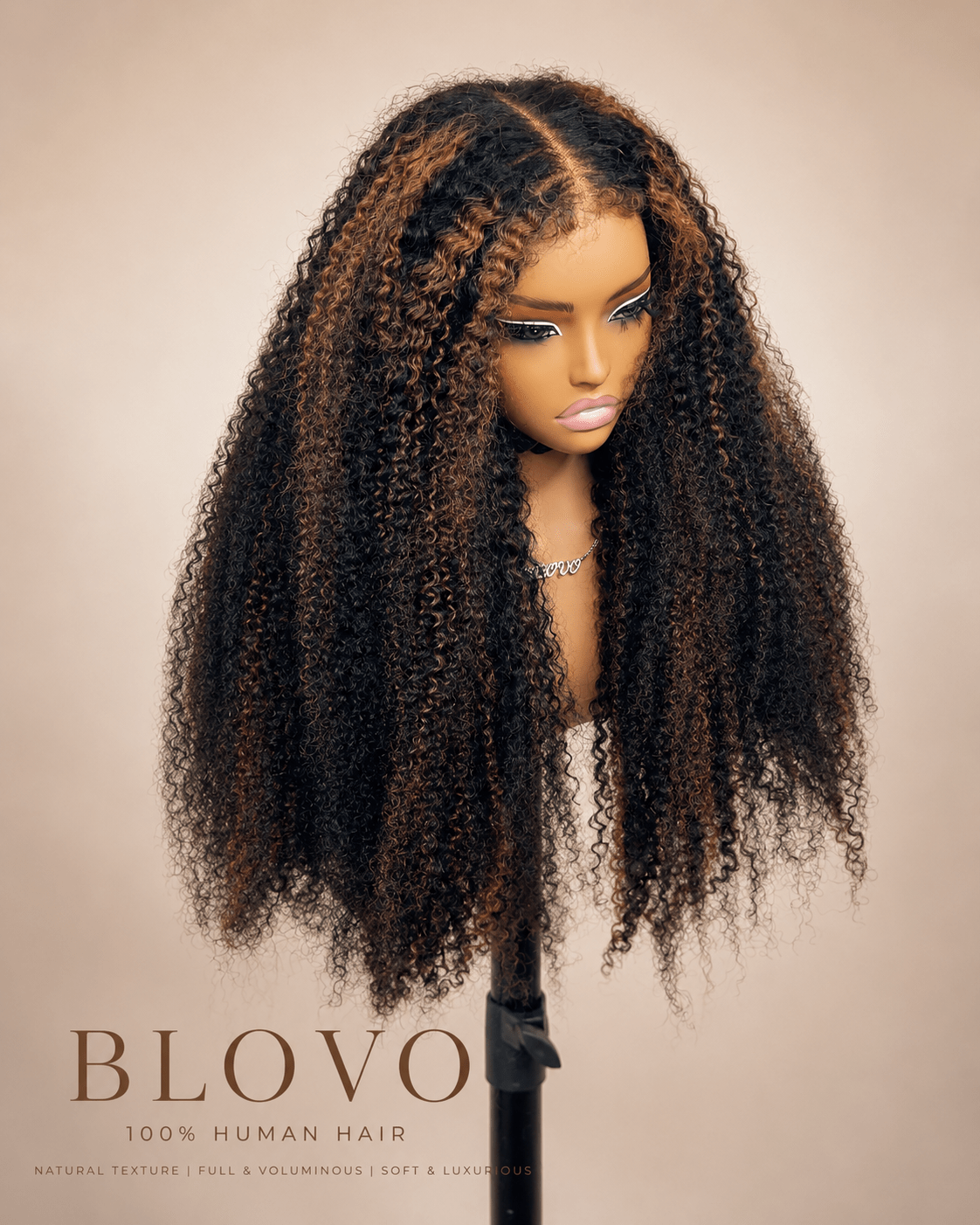 Highlgiht Blonde Curly Wig_product