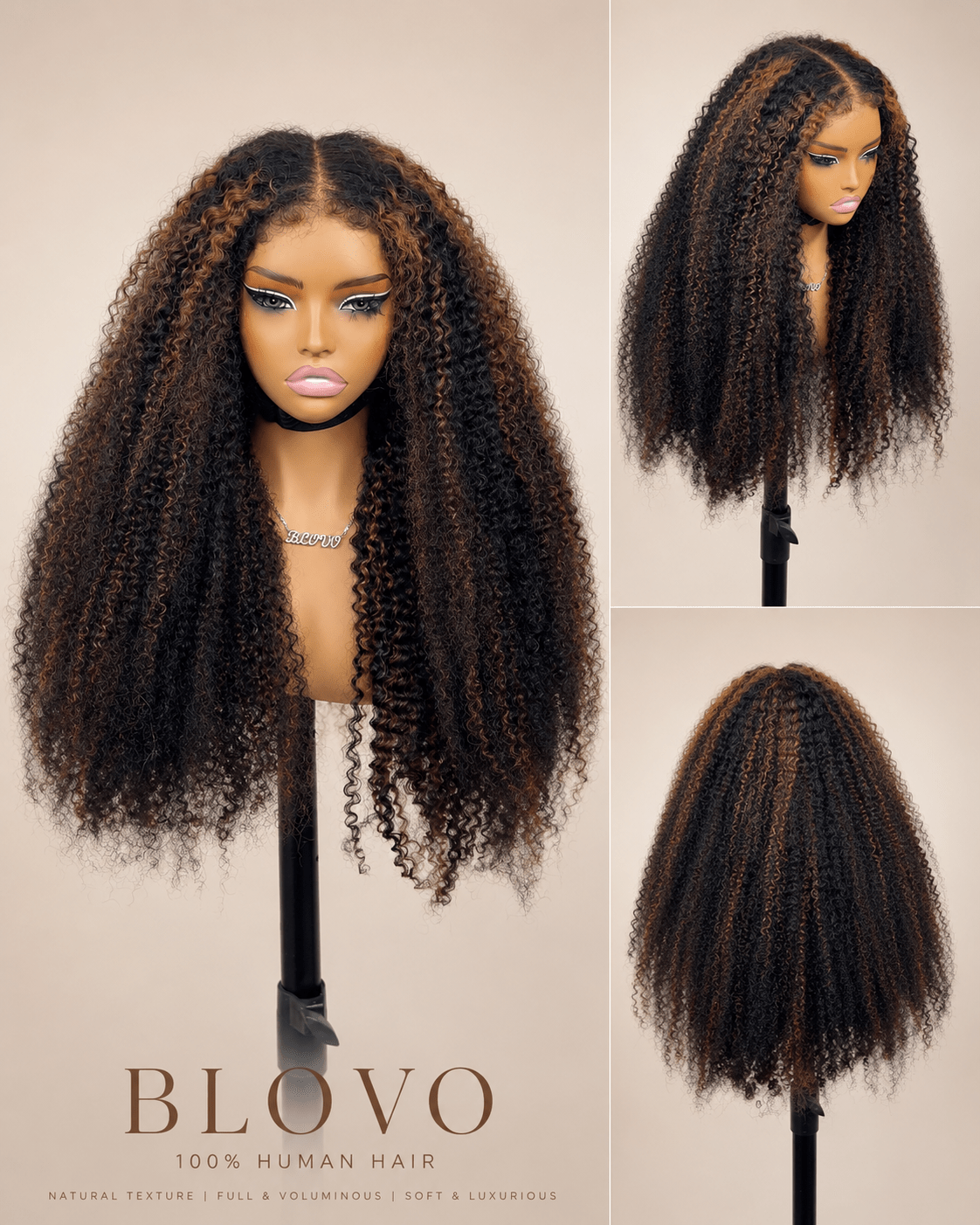 Highlgiht Blonde Curly Wig_product