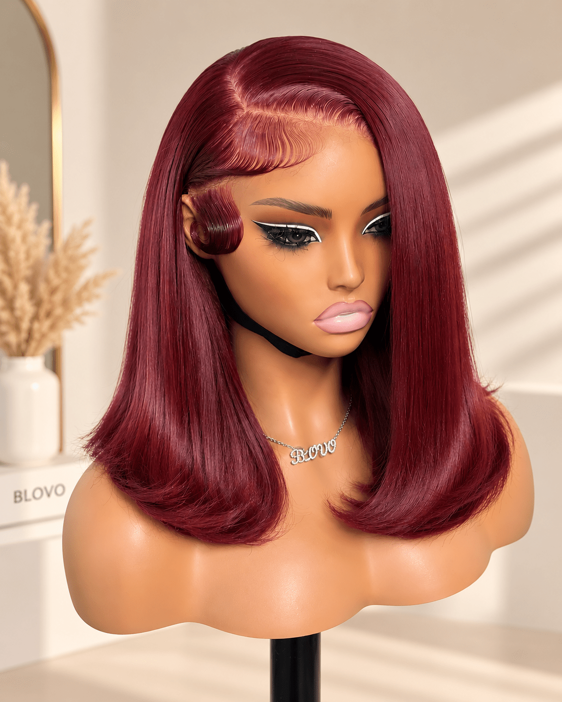 Shoulder Length Burgundy 99J Short Bob Wig_product