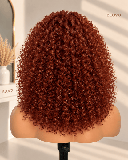 Reddish Brown Curly Short Bob Wig_product