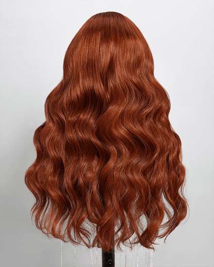 Ginger Orange Color 7x6/13x6 Body Wave Deep Parting Colored Lace Wig Human Hair