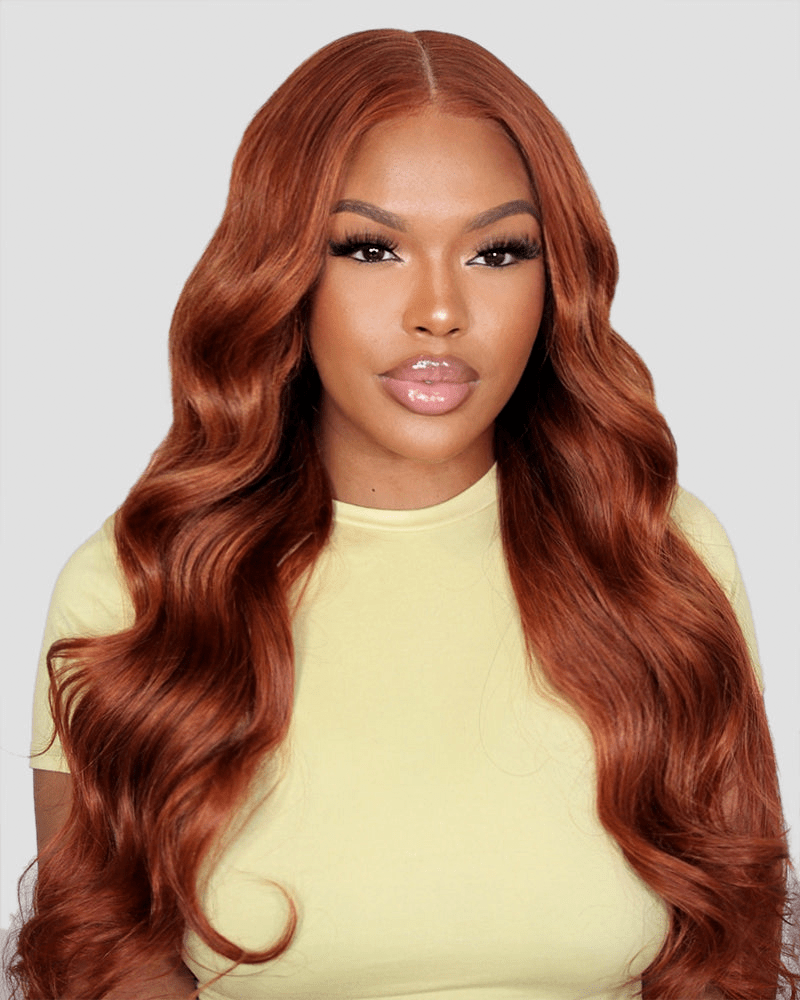 Ginger Orange Color 7x6/13x6 Body Wave Deep Parting Colored Lace Wig Human Hair