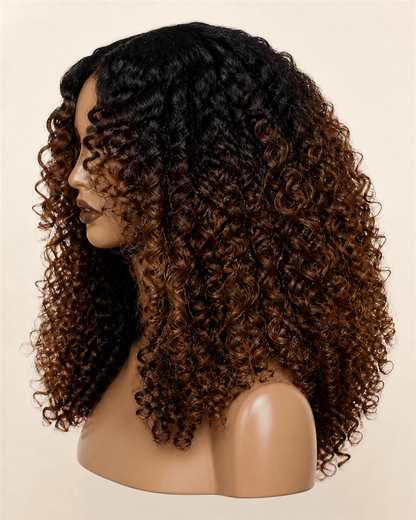 Ombre Brown Burmese Curly Wig_product