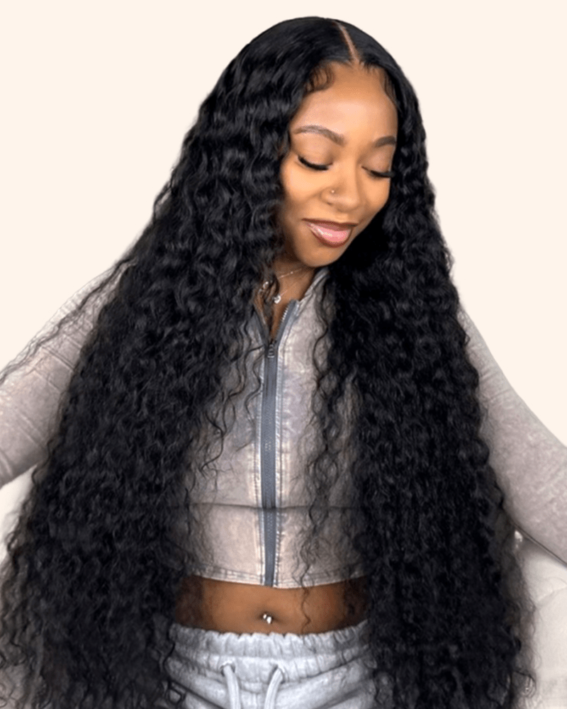 Curly Hair 13x6 HD Lace Full Front Wig Pre-Everything Human Hair Free Part Wig Deep Parting Invisible Hairline