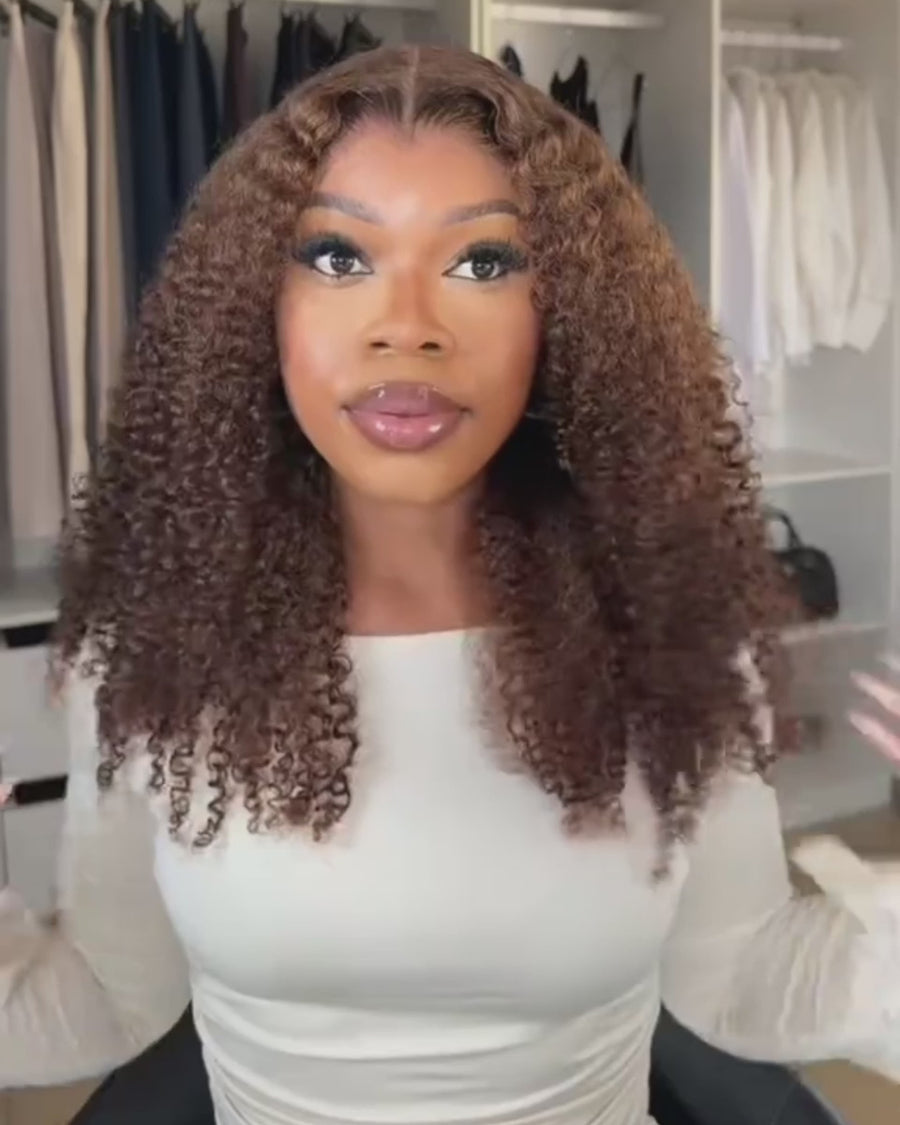 Chocolate Brown Burmese Curly 7x6/13x6 Deep Parting Lace Wig Pre-Everything Human Hair Free Part Wig