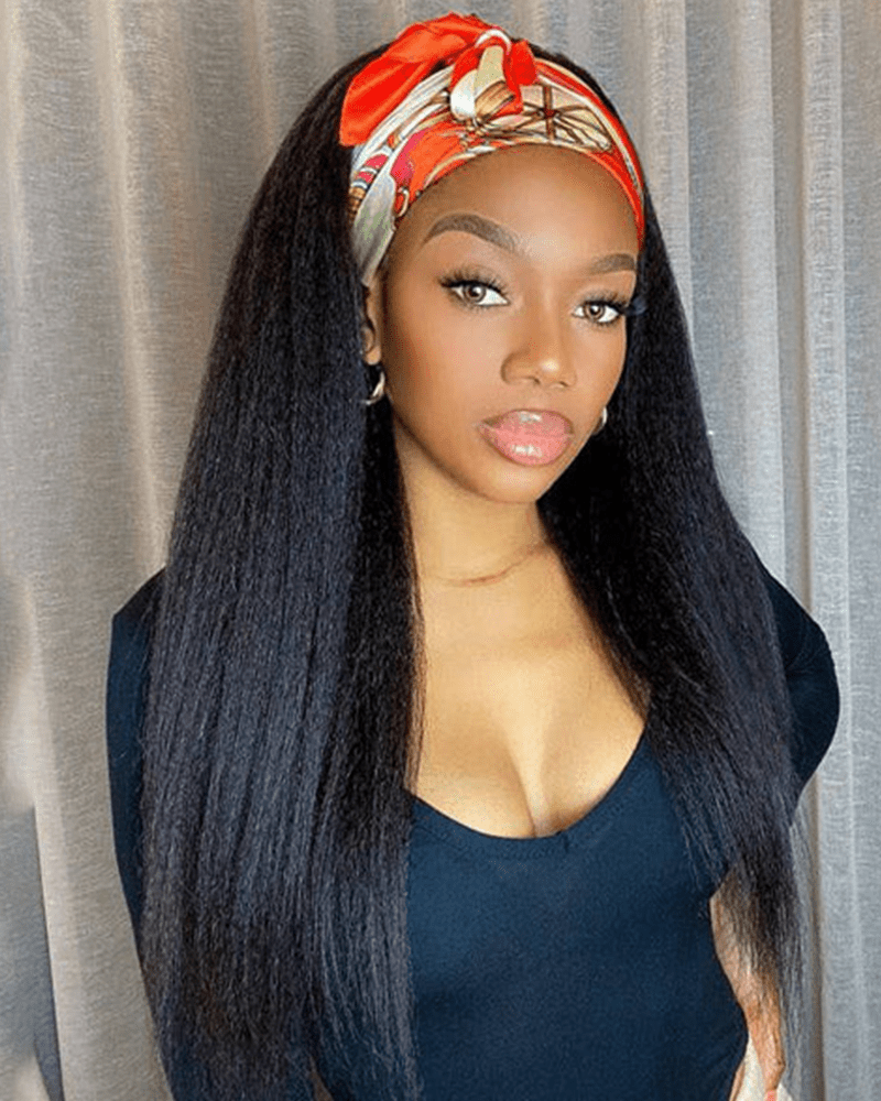 Wear Go Yaki Straight Headband Wig 100% Virgin Human Hair Beginner Friendly