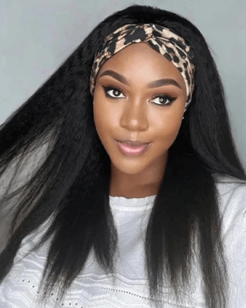 Wear Go Yaki Straight Headband Wig 100% Virgin Human Hair Beginner Friendly