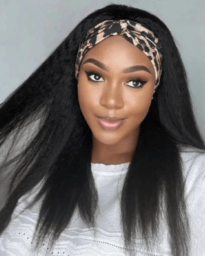 Wear Go Yaki Straight Headband Wig 100% Virgin Human Hair Beginner Friendly